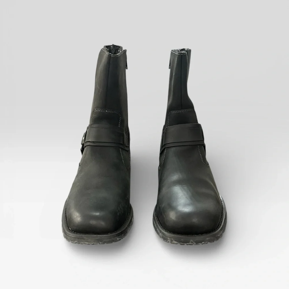 INC - Leather Ankle Boots Buckle Side Zip Men’s Size 10 Worn Once - Picture 3 of 4